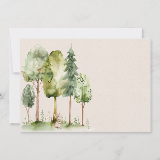 Bosdieren Boho Baby shower Kaart (Achterkant)