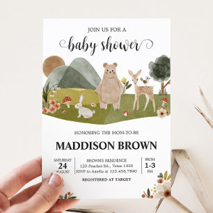 Bosdieren Boho Baby shower Kaart