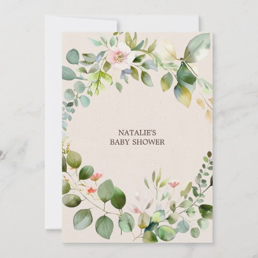 Bosdieren Boho Baby shower Kaart (Achterkant)