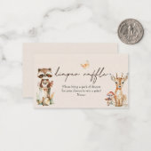 Bosdieren Boho Baby shower Luier Raffle Notitiekaartje (Voorkant / Achterkant in situ)