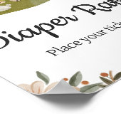 Bosdieren Boho Baby shower Luier Raffle Poster (Hoek)