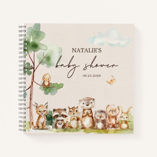 Bosdieren Boho Baby Shower Notitieboek (Voorkant)