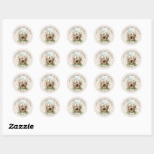Bosdieren Boho Baby shower Ronde Sticker (Vel)