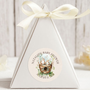 Bosdieren Boho Baby shower Ronde Sticker