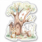 Bosdieren Boho Baby shower Sticker (Voorkant)