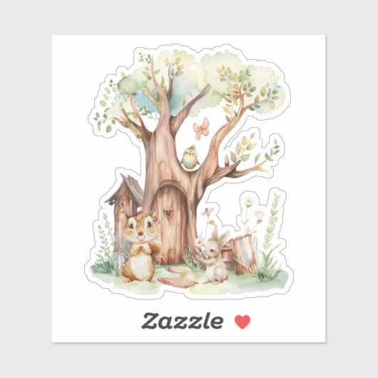 Bosdieren Boho Baby shower Sticker (Vel)