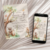 Bosdieren Boho Drive-By Baby Shower Uitnodiging