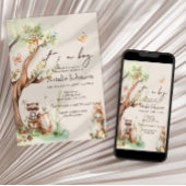 Bosdieren Boho Jongens Baby Shower Kaart