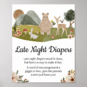 Bosdieren Boho Late Night Luiers Poster (Voorkant)