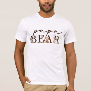 Bosdieren Boho Moeder-schap Papa Beer T-shirt