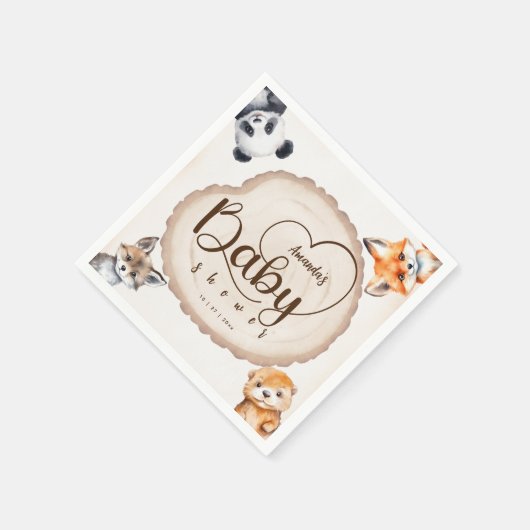 Bosdieren Boho Schattige Baby shower Servet (Hoek)