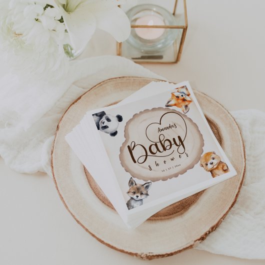 Bosdieren Boho Schattige Baby shower Servet