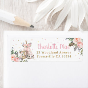 Bosdieren Boho Stammen Retouradres Etiket