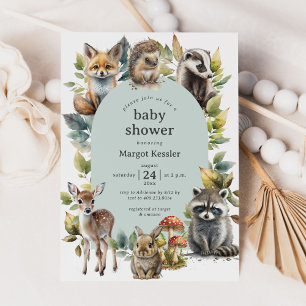 Bosdieren Boog Baby Shower Kaart
