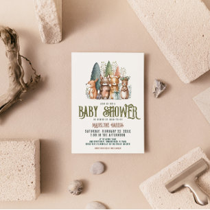 Bosdieren Bos Aquarel Baby Shower Kaart