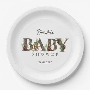 Bosdieren Bos Baby Shower Papieren Bordje