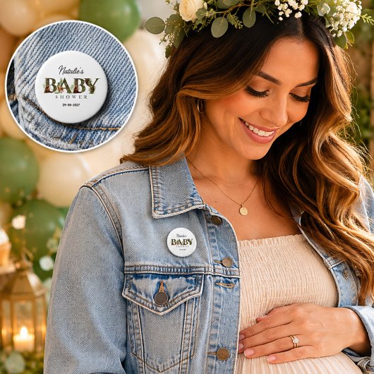 Bosdieren Bos Baby Shower Ronde Button 5,7 Cm