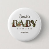 Bosdieren Bos Baby Shower Ronde Button 5,7 Cm (Voorkant)