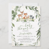 Bosdieren bos baby shower uitnodiging (Voorkant)