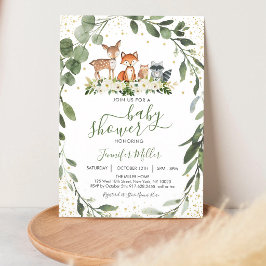 Bosdieren bos baby shower uitnodiging