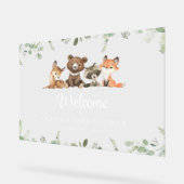 Bosdieren, Bos, Baby shower Welkom Acryl Bord (Hoek)