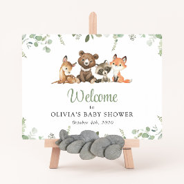 Bosdieren, Bos, Baby shower Welkom Poster