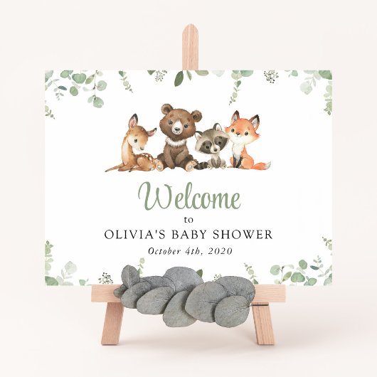 Bosdieren, Bos, Baby shower Welkom Poster