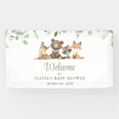 Bosdieren, Bos, Baby shower Welkom Spandoek (Horizontaal)