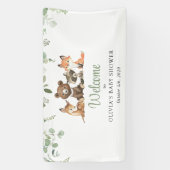 Bosdieren, Bos, Baby shower Welkom Spandoek (Verticaal)