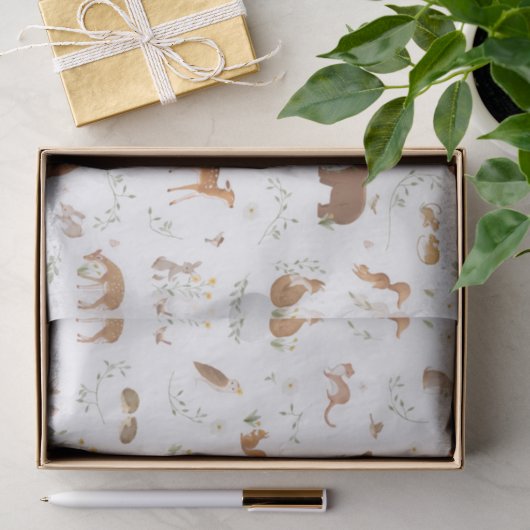 Bosdieren bos babyshower welkomstbord tissuepapier (Geschenk)