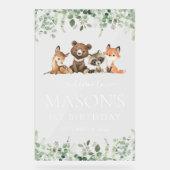 Bosdieren, Bos, Eerste Verjaardag Welkom Acryl Bord (Voorkant)