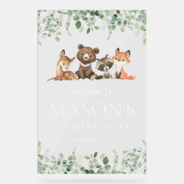 Bosdieren, Bos, Eerste Verjaardag Welkom Acryl Bord