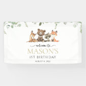 Bosdieren, Bos, Eerste Verjaardag Welkom Spandoek (Horizontaal)