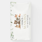 Bosdieren, Bos, Eerste Verjaardag Welkom Spandoek (Verticaal)