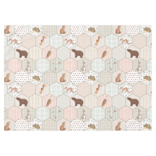 Bosdieren bos patchwork cadeau voor babyfeest tafelkleed (Voorkant (Horizontaal))
