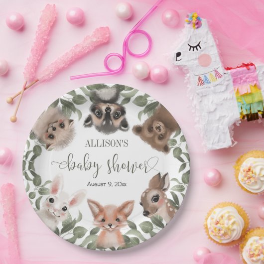 Bosdieren bos vrienden baby shower papieren bordje (Feest)
