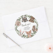 Bosdieren bos vrienden schattig baby shower ronde sticker (Envelop)