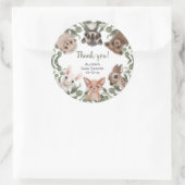 Bosdieren bos vrienden schattig baby shower ronde sticker (Tas)