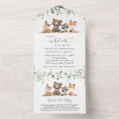 Bosdieren, Bos, Wilde, Baby shower All In One Uitnodiging (Binnen)