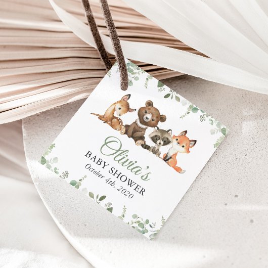 Bosdieren, Bos, Wilde, Baby shower Bedankjes Labels