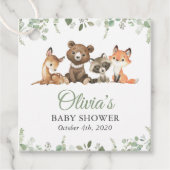 Bosdieren, Bos, Wilde, Baby shower Bedankjes Labels (Voorkant)