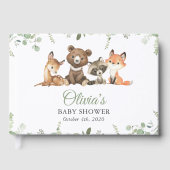 Bosdieren, Bos, Wilde, Baby shower Gastenboek (Voorkant)