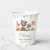 Bosdieren, Bos, Wilde, Baby shower Papieren Bekers (Achterkant)