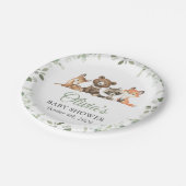 Bosdieren, Bos, Wilde, Baby shower Papieren Bordje (Gekanteld)