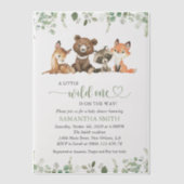 Bosdieren, Bos, Wilde, Baby shower Vellum Uitnodigingen (Voorkant)