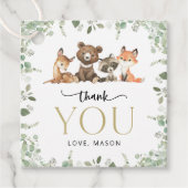Bosdieren, Bos, Wilde, Eerste verjaardag Bedankjes Labels (Voorkant)