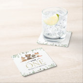 Bosdieren, Bos, Wilde, Eerste verjaardag Kartonnen Onderzetters (Insitu)