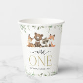 Bosdieren, Bos, Wilde, Eerste verjaardag Papieren Bekers (Voorkant)