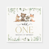 Bosdieren, Bos, Wilde, Eerste verjaardag Servet (Voorkant)