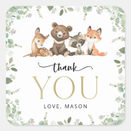 Bosdieren, Bos, Wilde, Eerste verjaardag Vierkante Sticker